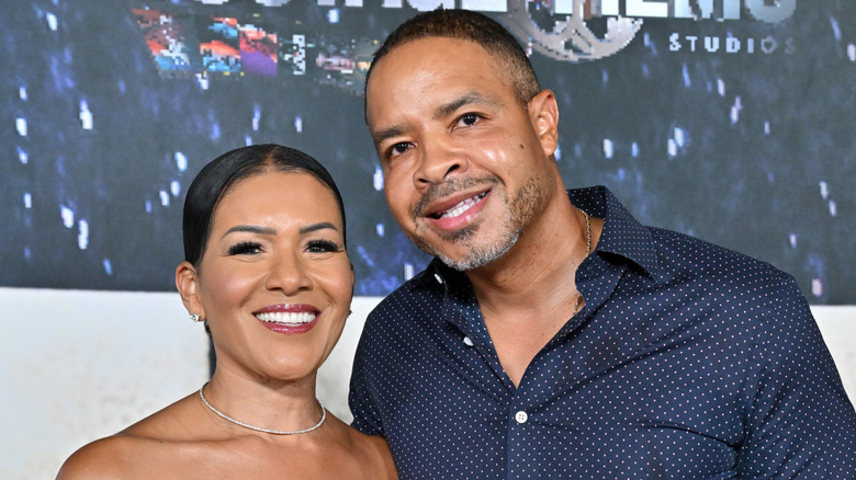 Page Turner and Mike Hill display toothy smiles on the red carpet