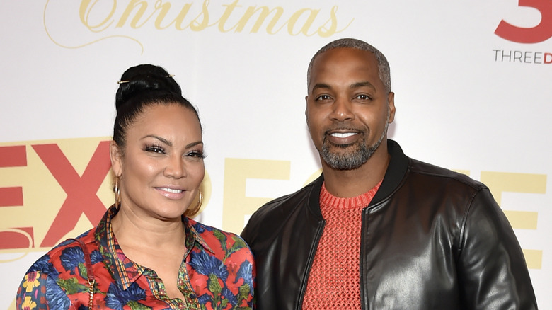 Egypt Sherrod and Mike Jackson flash their dazzling smiles on the red carpet