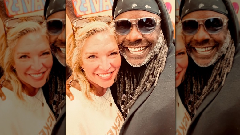 Jen Hatmaker and Tyler Merritt smile from ear to ear in a selfie