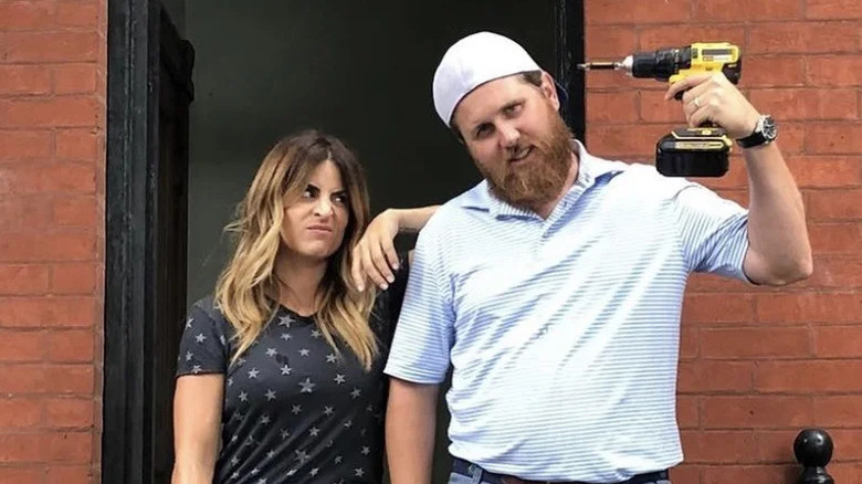 Alison Victoria jokingly glaring at contractor and ex-business partner Donovan Eckhardt