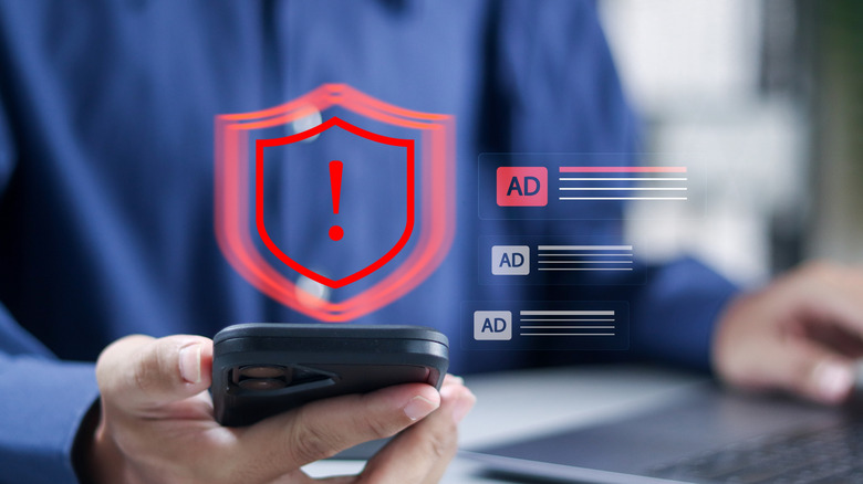 Fraud alert warning notification concept