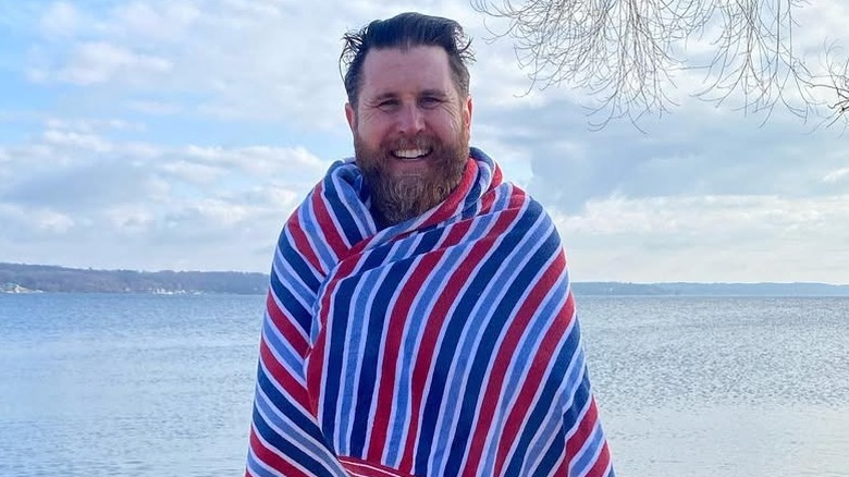 Donovan Eckhardt posing in towel