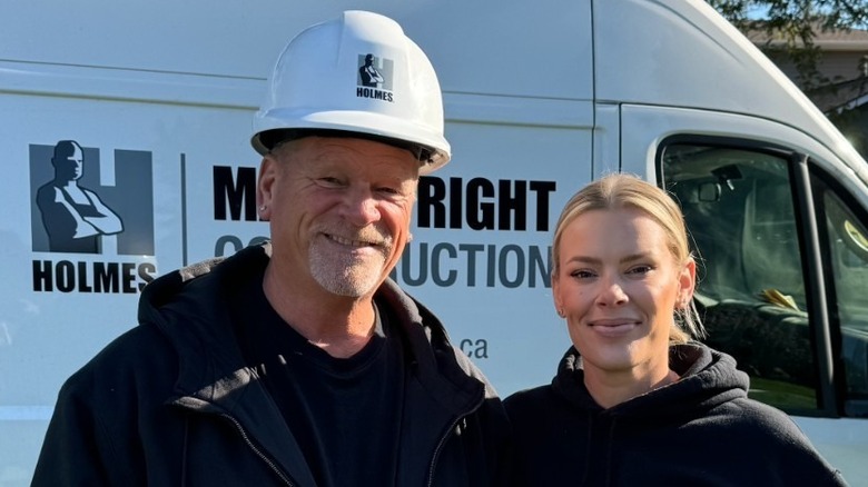 Mike Holmes poses with his daughter Sherry