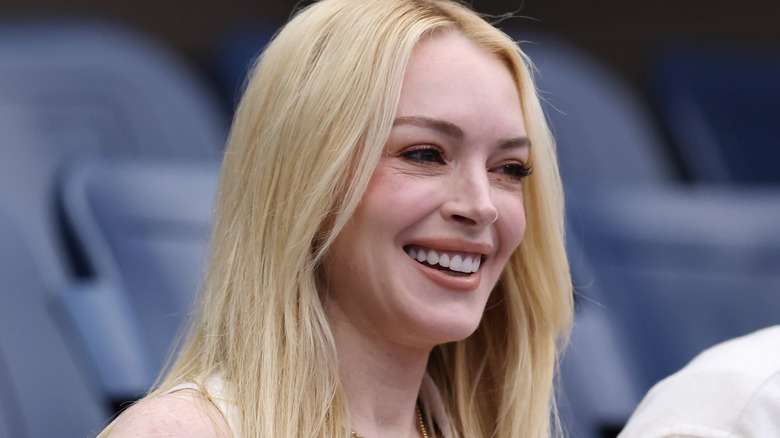 Actress Lindsay Lohan smiles