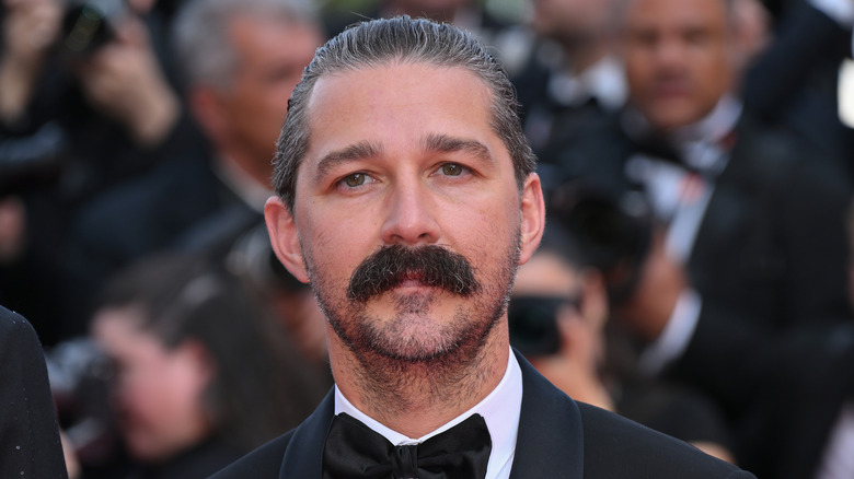 Actor Shia LeBouf poses on carpet