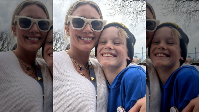 Hilary Duff Luca grinning