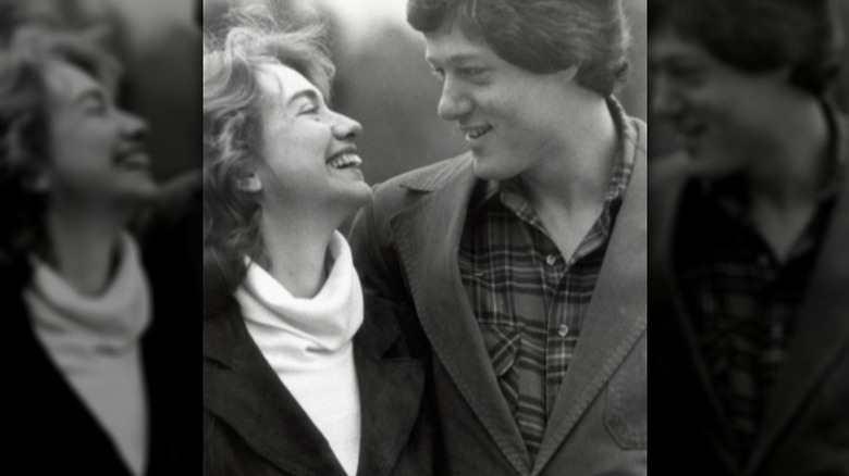 Bill and Hillary Clinton laughing