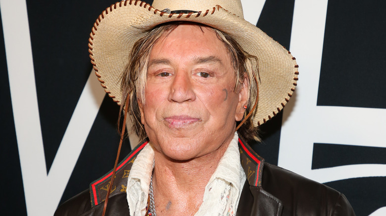 Mickey Rourke posing