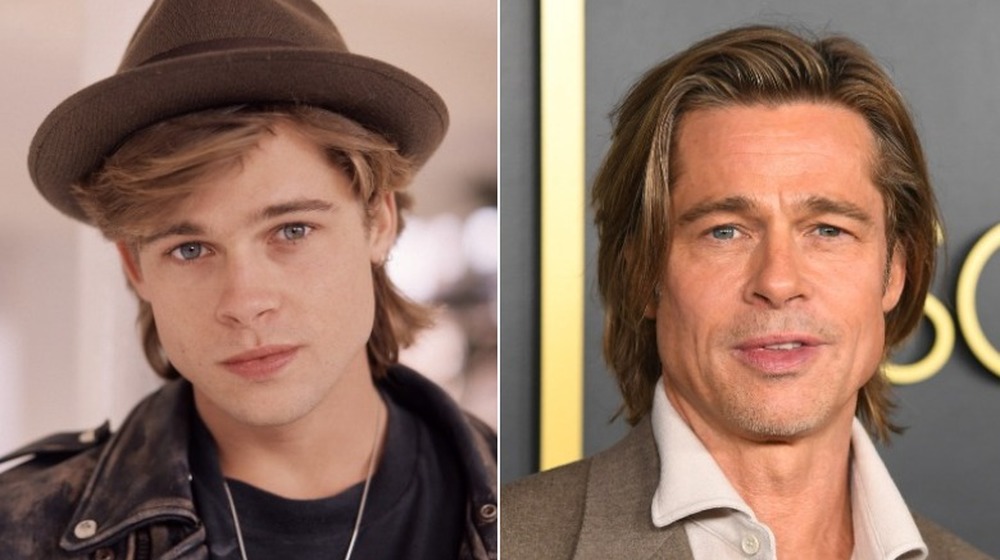 Brad Pitt as a younger and older man