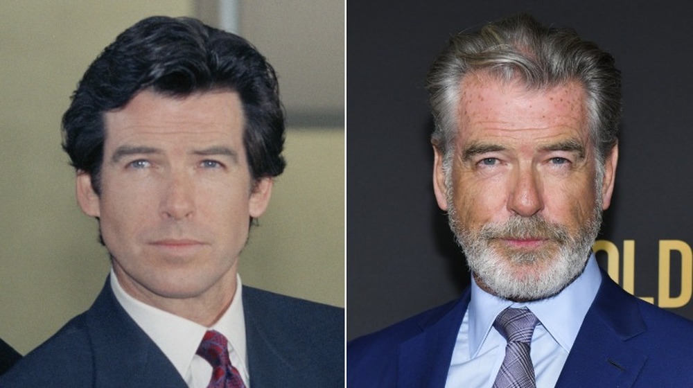 Pierce Brosnan as a younger and older man