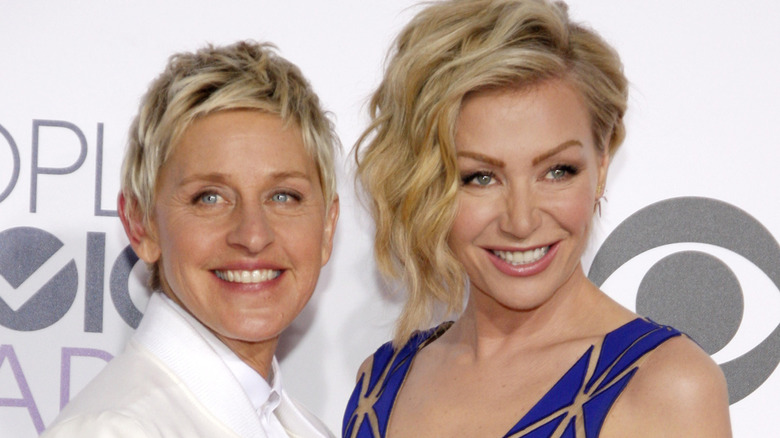 Portia de Rossi and Ellen DeGeneres together, smiling