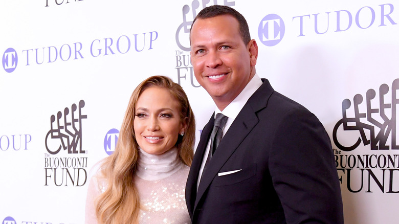 Alex Rodriguez and then-wife Jennifer Lopez on the red carpet in 2018