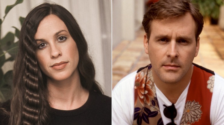 Alanis Morissette, Dave Coulier posing