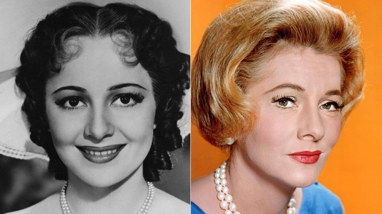 Olivia de Havilland smiling or Joan Fontaine posing