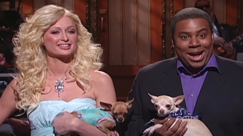 Paris Hilton and Kenan Thompson on Saturday Night Live