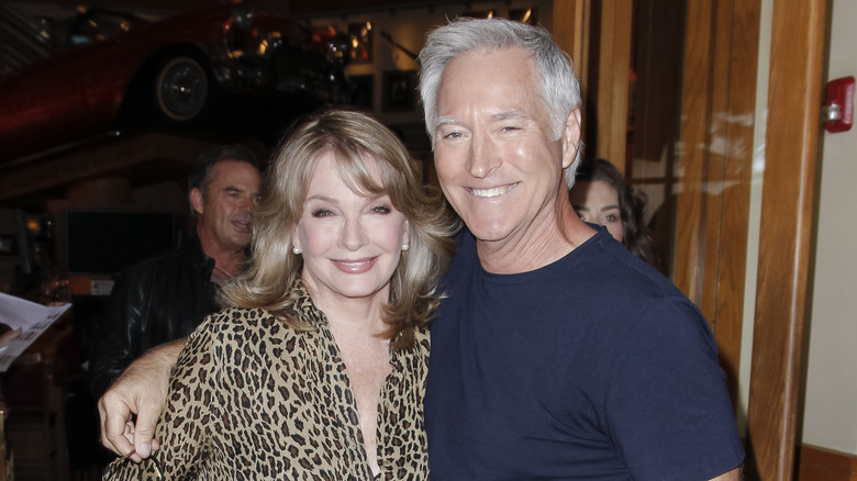 Deidre Hall and Drake Hogestyn smiling