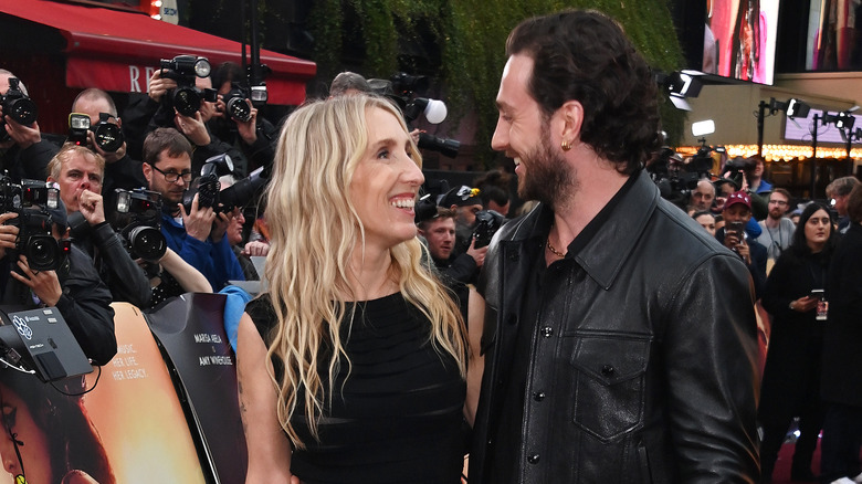 Aaron and Sam Taylor-Johnson smiling