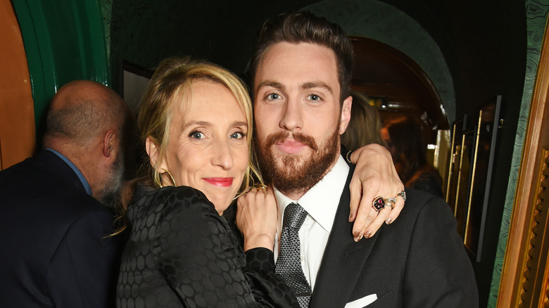 Aaron and Sam Taylor-Johnson smiling