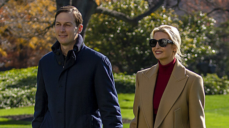 Jared Kushner and Ivanka Trump on the White House lawn