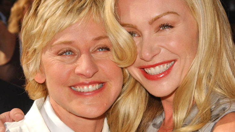 Ellen DeGeneres and Portia de Rossi cheek to cheek