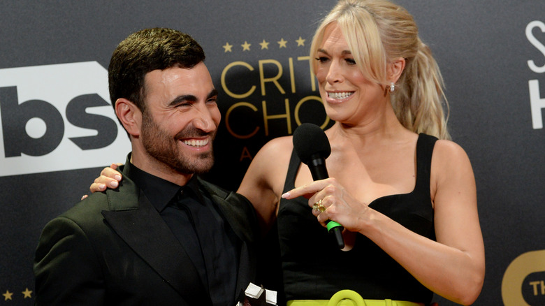Hannah Waddingham and Brett Goldstein posing