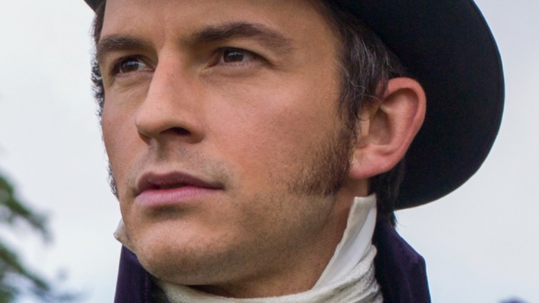 Jonathan Bailey in character as Anthony Bridgerton