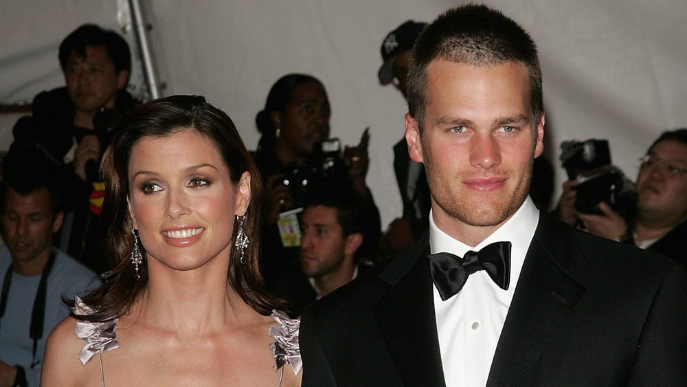 Bridget Moynahan and Tom Brady posing