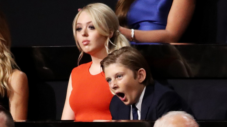 Tiffany and Barron Trump appear bored at the 2016 RNC.