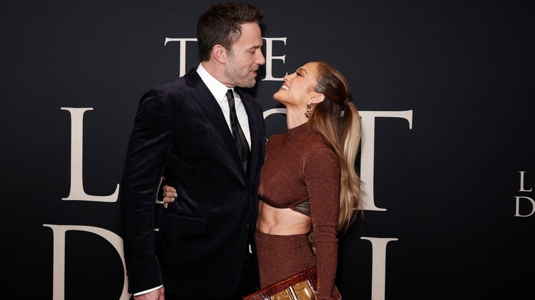 Lopez and Affleck smile at each other