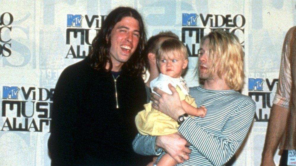 Dave Grohl, Frances Bean Cobain, and Kurt Cobain