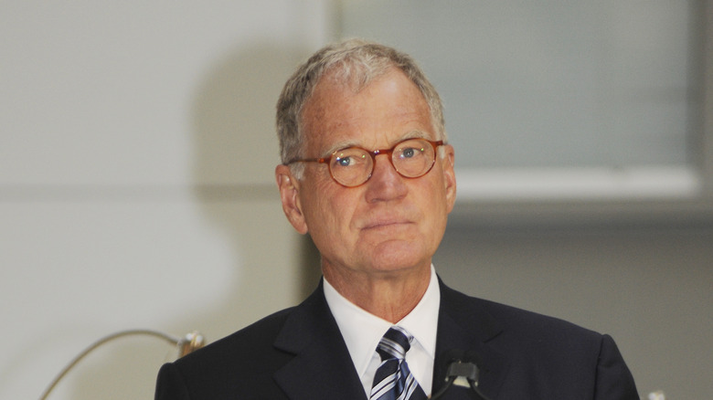 David Letterman in black suit