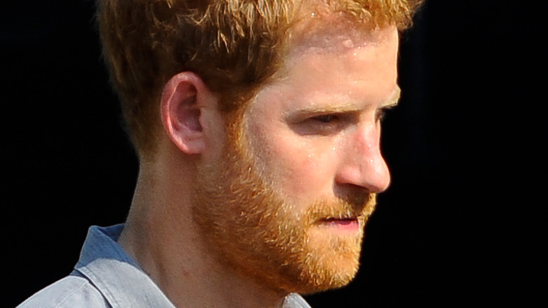 Prince Harry looks off into the distance