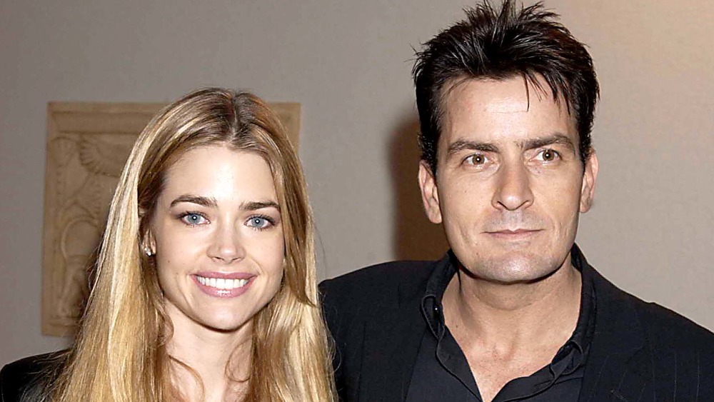 Denise Richards and Charlie Sheen smiling