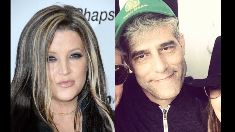 Lisa Marie Presley with highlights; Danny Keough in trucker hat