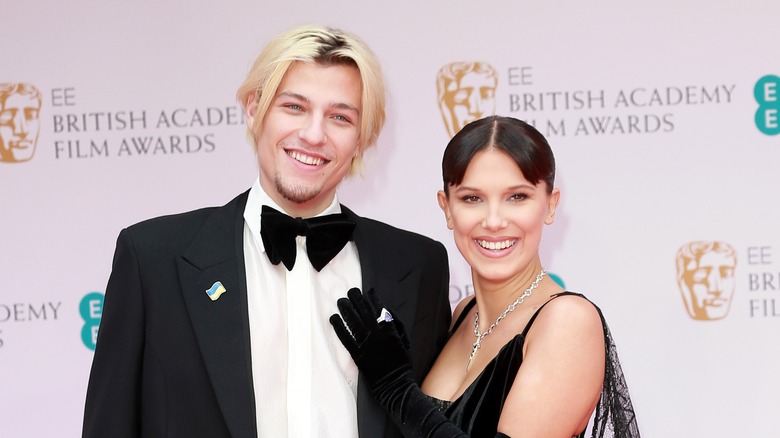 Jake Bongiovi and Millie Bobby Brown at the BAFTAs