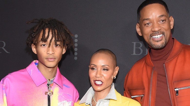 Jaden Smith, Jada Pinkett Smith and Will Smith arrives for Peacock's 'Bel-Air' Premiere