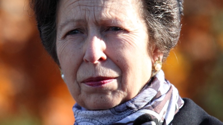 Princess Anne wearing scarf