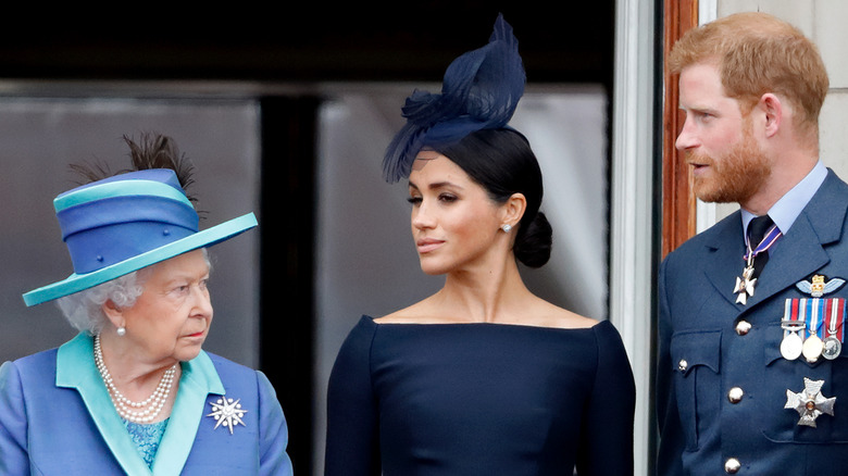 Queen Elizabeth, Prince Harry, and Meghan Markle