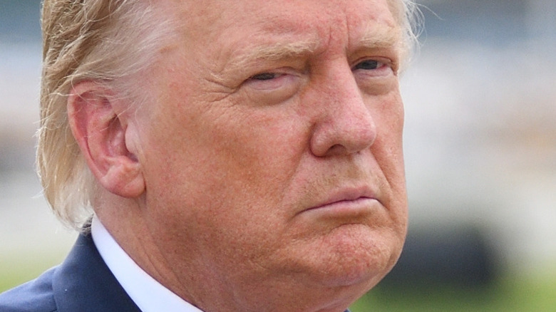 Donald Trump frowning