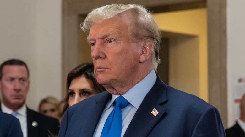 Donald Trump looking stern