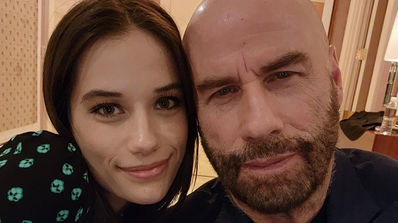 John Travolta and Ella Travolta pose
