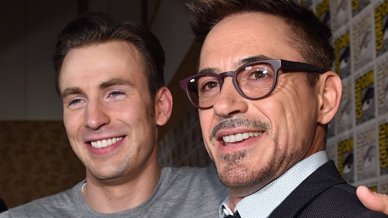 Avengers stars Chris Evans and Robert Downey Jr.