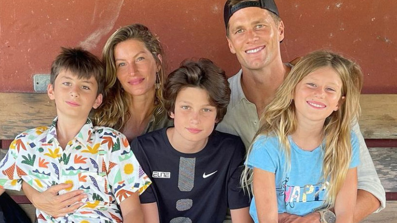 Giselse Bundchen, Tom Brady, and kids Jack, Ben, Vivian