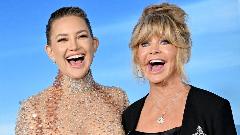 Kate Hudson and Goldie Hawn both smiling widely