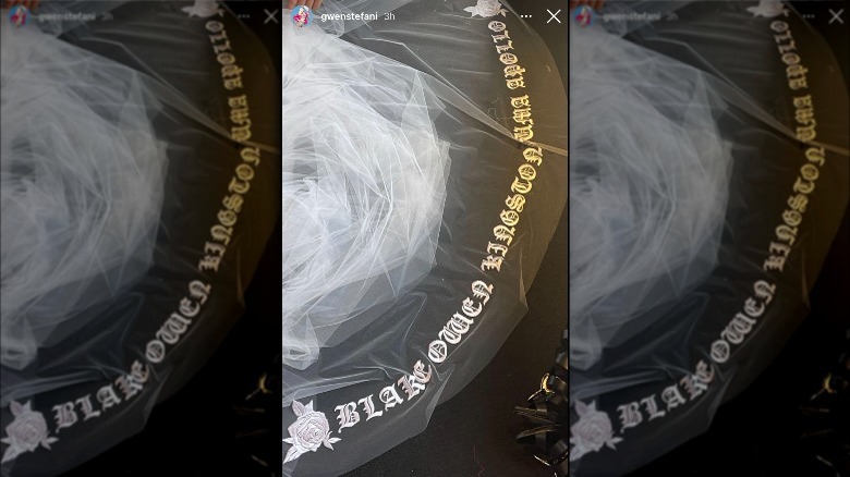 Gwen Stefani in her wedding dress