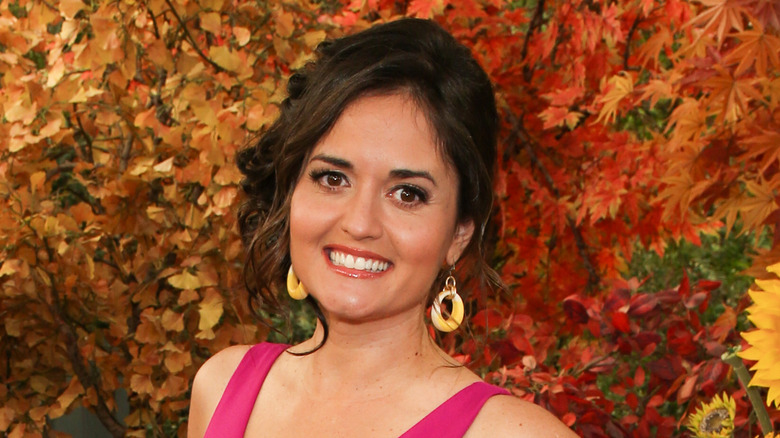 Danica McKellar in a fall season themed set