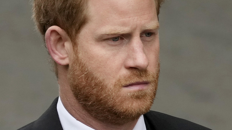 Prince Harry arriving at Queen Elizabeth II funeral