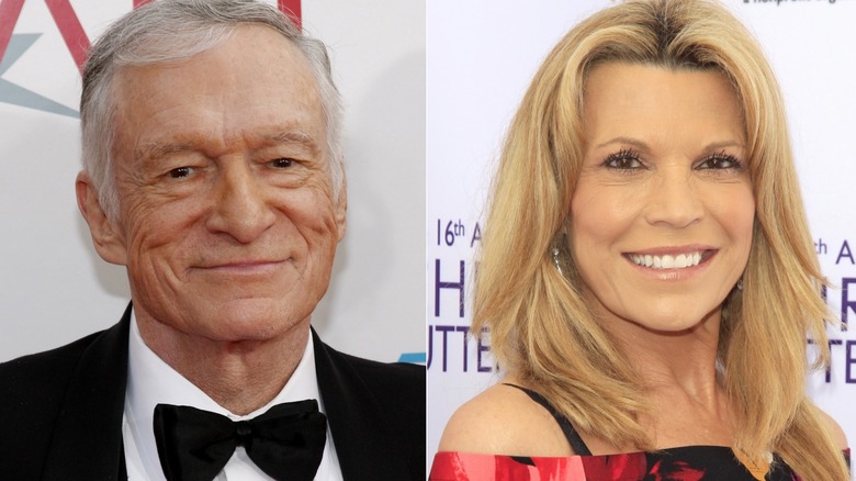Hugh Hefner and Vanna White side by side