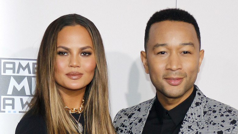 Chrissy Teigen and John Legend pose together