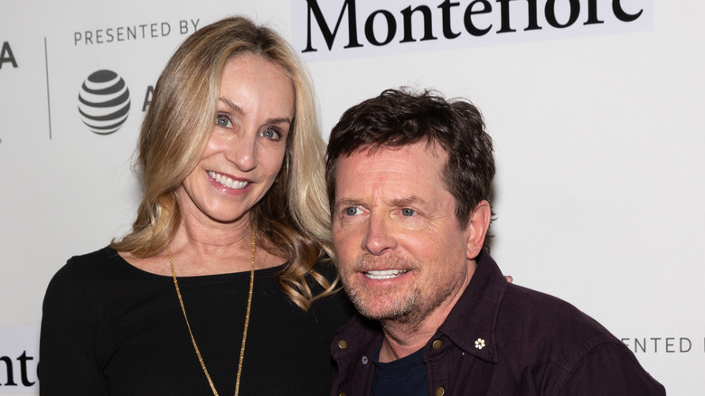 Michael J. Fox and Tracy Pollan at an event